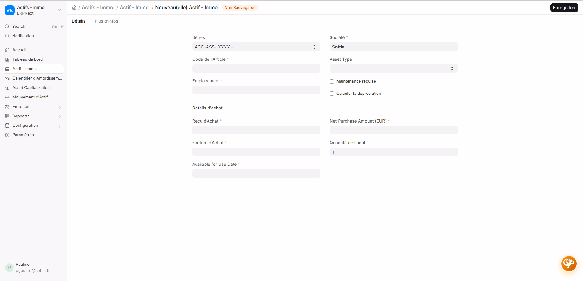 Gestion des actifs ERPNext